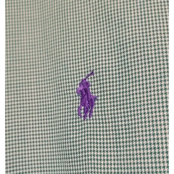 Ralph Lauren Blake Green Houndstooth Long Sleeve Button, Medium - Picture 3 of 6